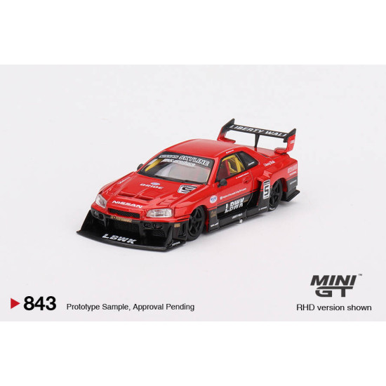  Mini GT 1/64 Nissan LB-ER34 Super Silhouette SKYLINE Red/Black MGT00843